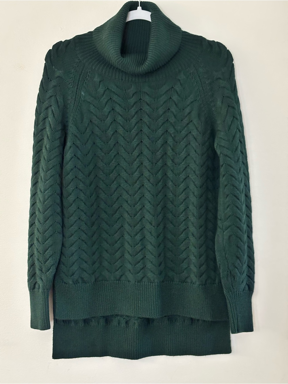 Wilfred Forest Green Cable Turtleneck Sweater